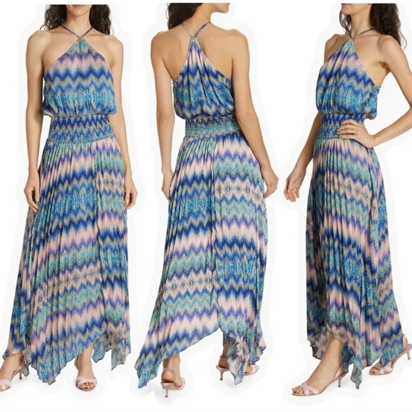 Ramy BrookNWTs Giana Halter Maxi Dress - Retro Chevron
